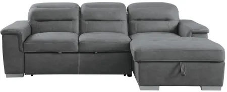 Woodland 2-pc. Sectional Sleeper Sofa w/ Storage in Gray by Homelegance