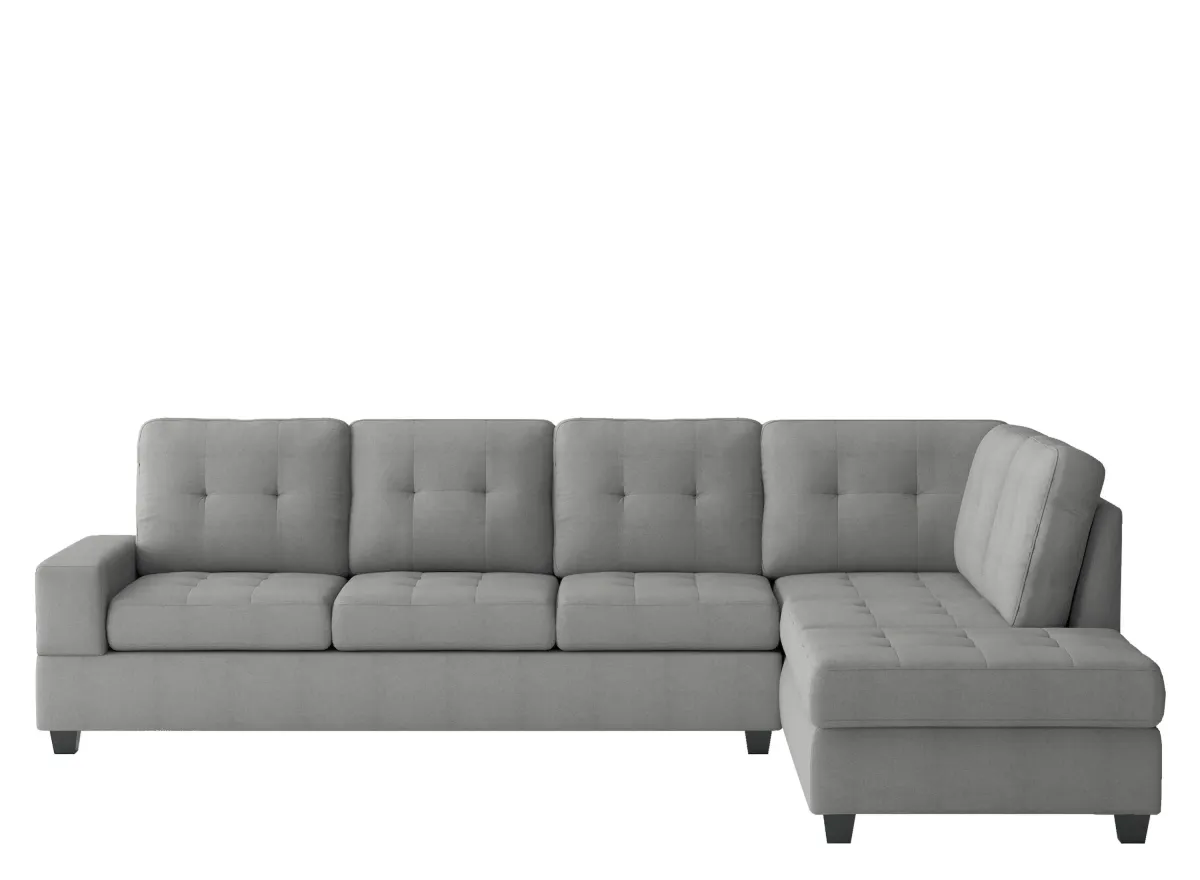 Hedera 2-pc. Sectional Sofa in Gray by Homelegance