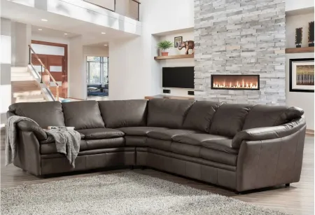 Uptown 2-pc. Sectional Sofa in Urban Driftwood by Omnia Leather