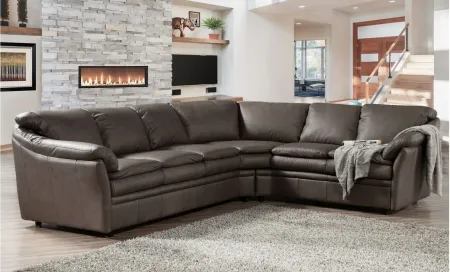 Uptown 2-pc. Sectional Sofa in Urban Driftwood by Omnia Leather