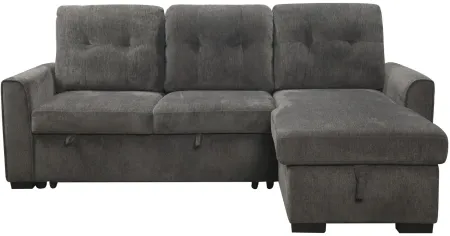 Divergent 2-pc. Sectional Sleeper Sofa w/ Storage in Dark Gray by Homelegance