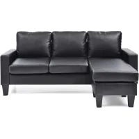 Jenna Reversible Sofa Chaise in Black by Glory Furniture