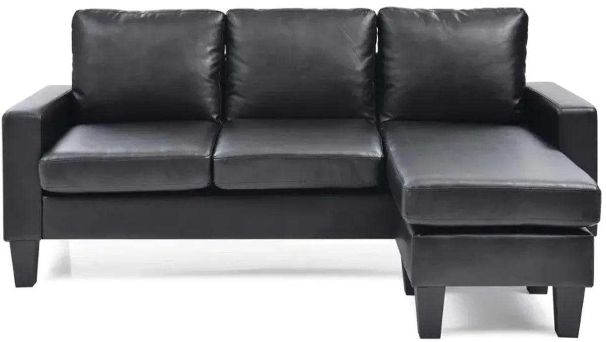 Jenna Reversible Sofa Chaise in Black by Glory Furniture