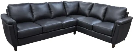 Ellis 2-pc. Sectional Sofa in Denver Black by Omnia Leather