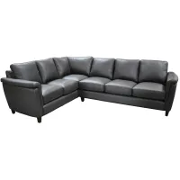 Ellis 2-pc. Sectional Sofa in Denver Charcoal by Omnia Leather