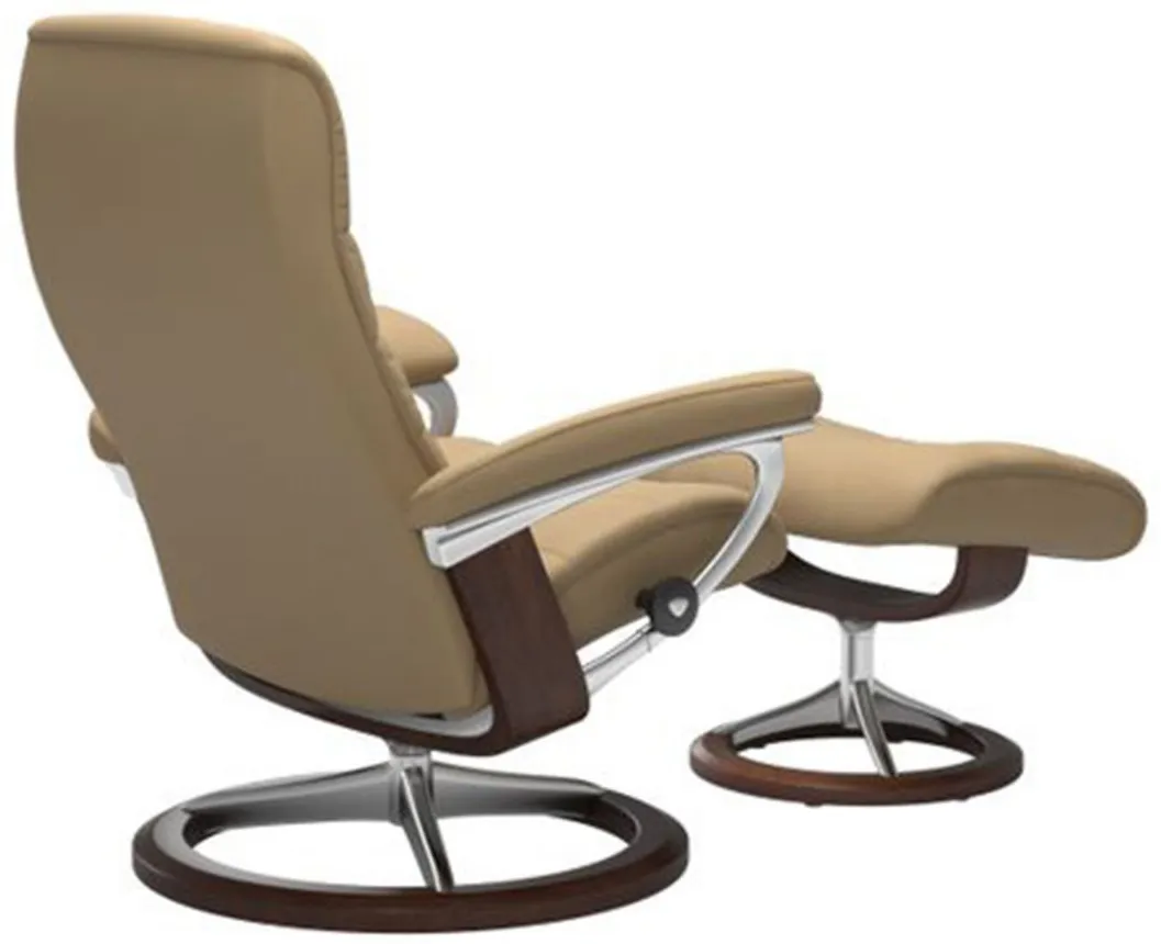 Stressless Opal Large Signature Reclining Chair and Ottoman