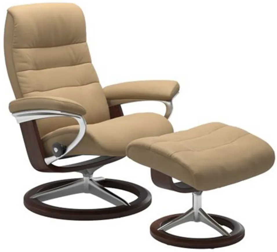 Stressless Opal Large Signature Reclining Chair and Ottoman