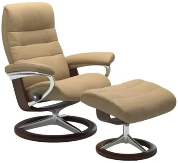 Stressless Opal Large Signature Reclining Chair and Ottoman