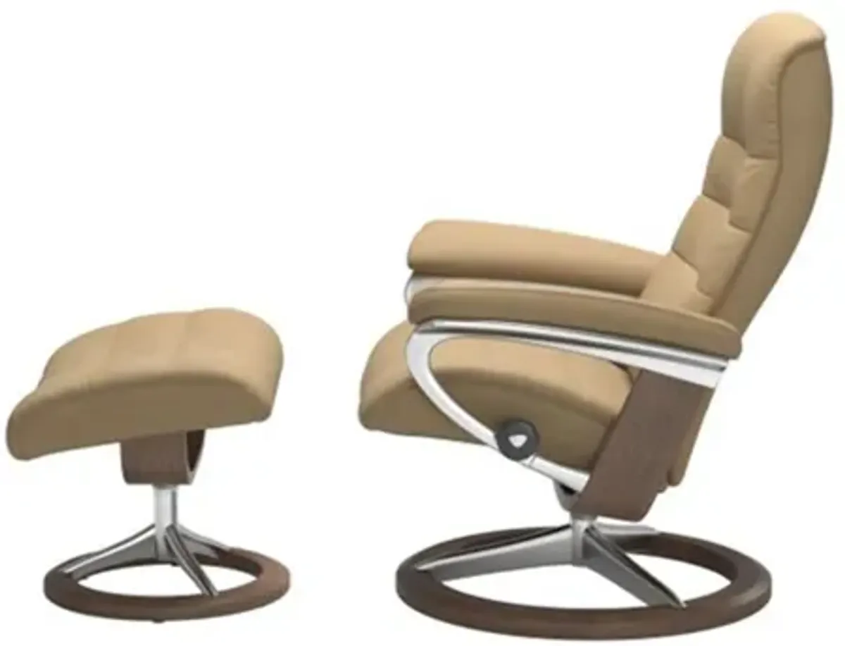 Stressless Opal Large Signature Reclining Chair and Ottoman