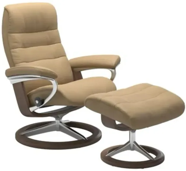 Stressless Opal Large Signature Reclining Chair and Ottoman