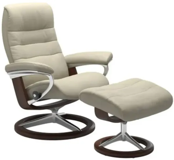 Stressless Opal Large Signature Reclining Chair and Ottoman