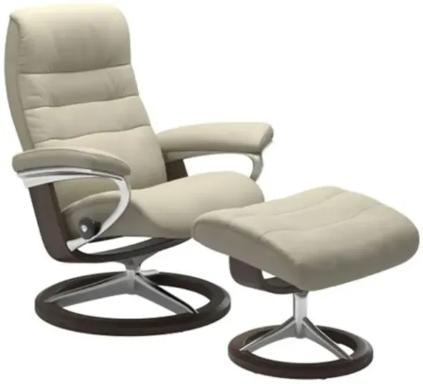 Stressless Opal Large Signature Reclining Chair and Ottoman