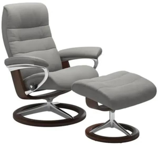 Stressless Opal Large Signature Reclining Chair and Ottoman