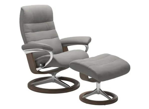 Stressless Opal Large Signature Reclining Chair and Ottoman
