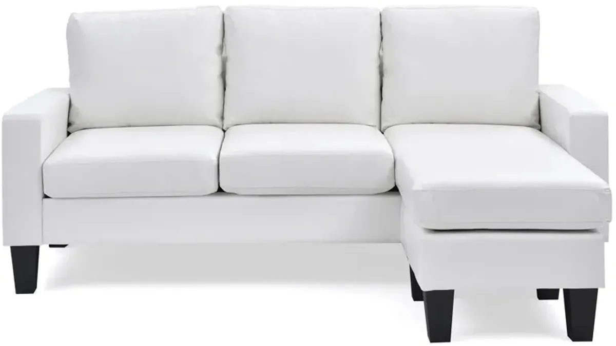 Jenna Reversible Sofa Chaise in White by Glory Furniture