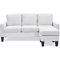 Jenna Reversible Sofa Chaise in White by Glory Furniture