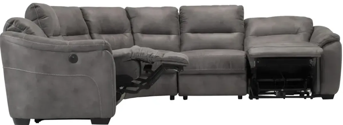 Rockland Microfiber 5-pc. Power Sectional