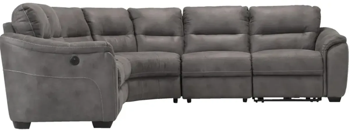 Rockland Microfiber 5-pc. Power Sectional