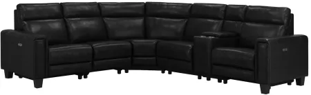Ace 6-pc. Power Sectional in Black by Bellanest