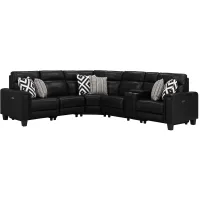 Ace 6-pc. Power Sectional in Black by Bellanest