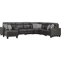 Ace 7-pc. Power Sectional in Charcoal by Bellanest