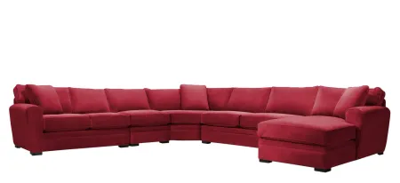 Artemis II 5-pc. Right Hand Facing Sectional Sofa in Gypsy Scarlet by Jonathan Louis