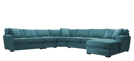 Artemis II 5-pc. Right Hand Facing Sectional Sofa in Gypsy Teal by Jonathan Louis