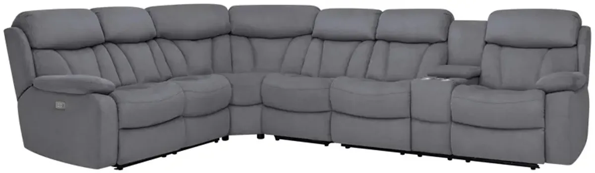 Connell 4-pc. Power-Reclining Sectional Sofa w/ Heat and Massage in Graphite by Bellanest