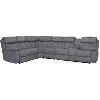 Connell 4-pc. Power-Reclining Sectional Sofa w/ Heat and Massage in Graphite by Bellanest