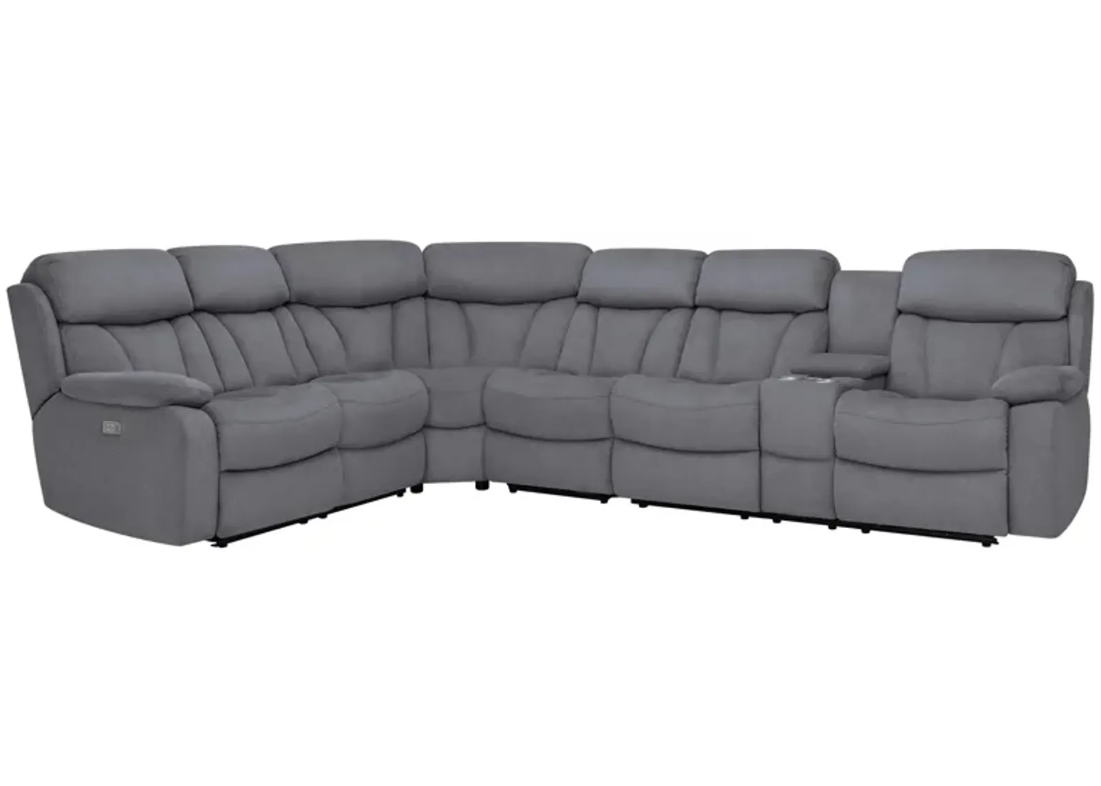 Connell 4-pc. Power-Reclining Sectional Sofa w/ Heat and Massage in Graphite by Bellanest