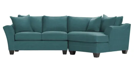 Foresthill 2-pc. Right Hand Cuddler Sectional Sofa in Santa Rosa Turquoise by H.M. Richards