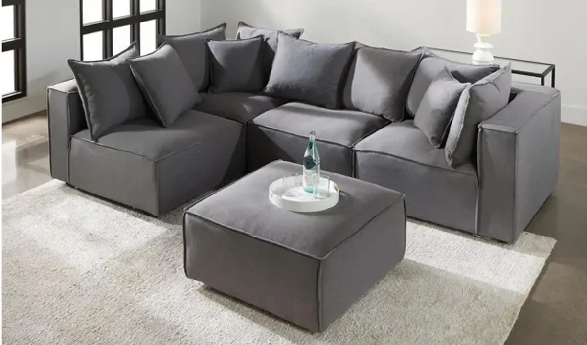 Loris Chenille 4-pc. Pit Sectional