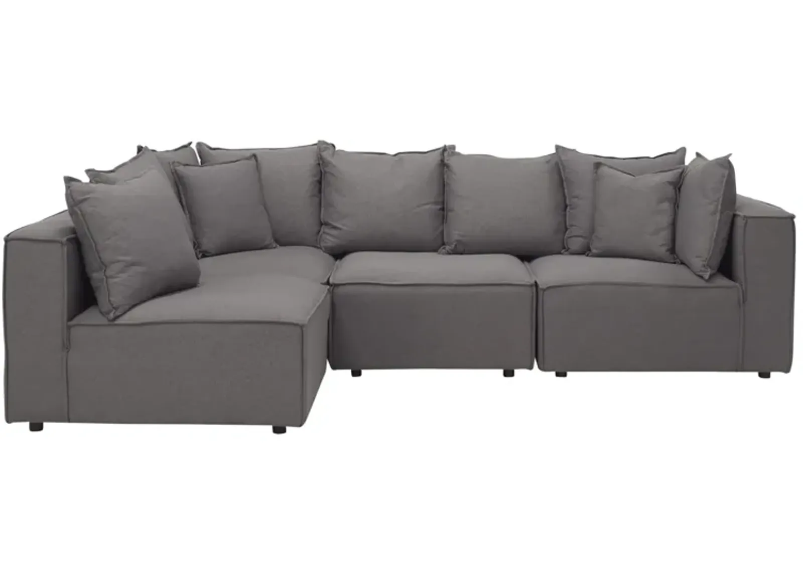 Loris Chenille 4-pc. Pit Sectional in Gray by Aria Designs