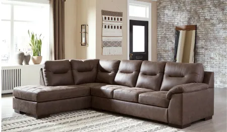 Maderla 2-pc. Sectional with Chaise in Walnut by Ashley Furniture