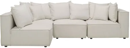 Loris Chenille 4-pc. Pit Sectional in White by Aria Designs