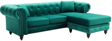 Nola 2-pc. Sectional Sofa in Green by Glory Furniture