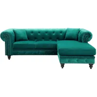 Nola 2-pc. Sectional Sofa in Green by Glory Furniture