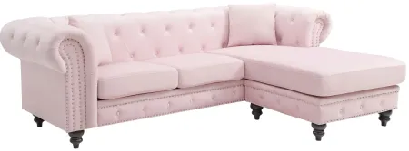 Nola 2-pc. Sectional Sofa in Pink by Glory Furniture