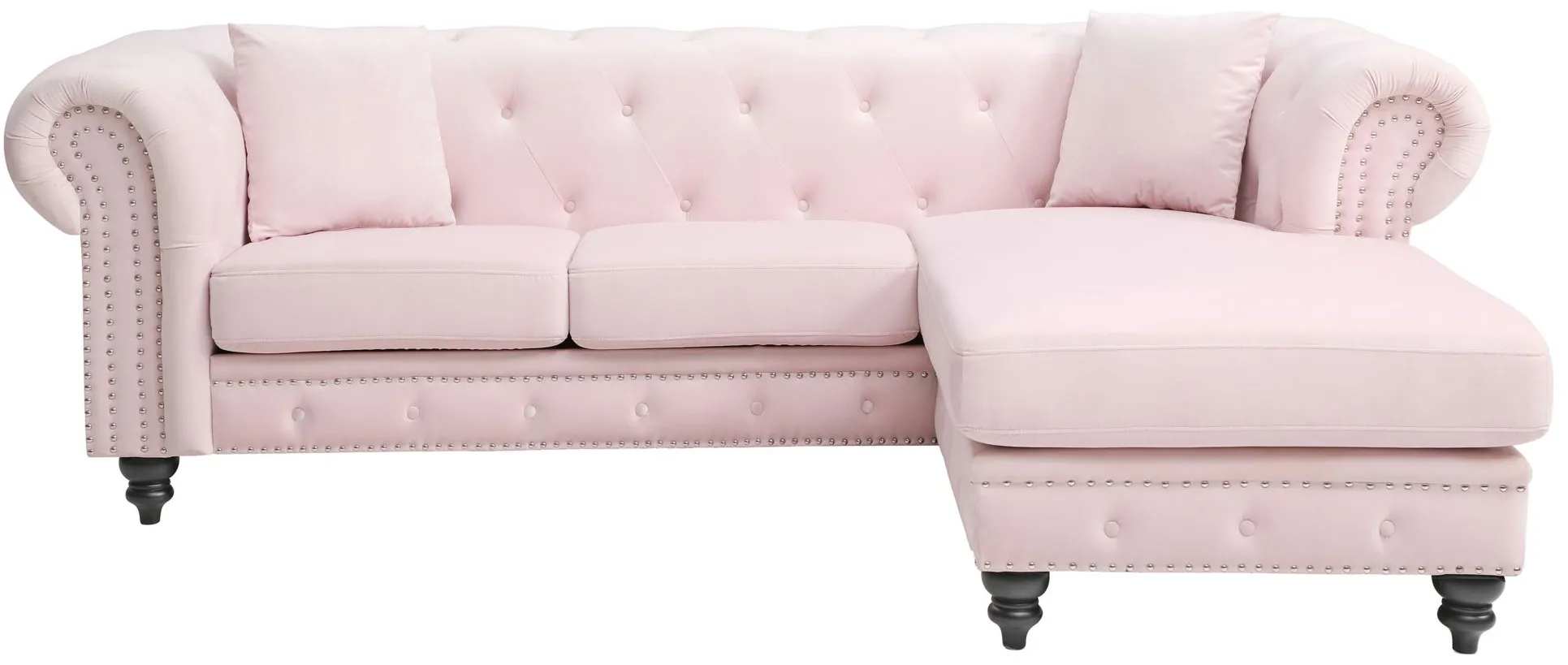 Nola 2-pc. Sectional Sofa in Pink by Glory Furniture