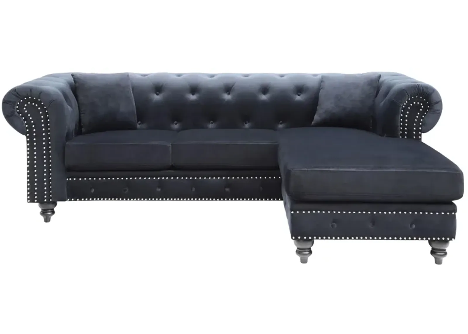 Nola 2-pc. Sectional Sofa in Black by Glory Furniture