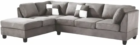 Malone 2-pc. Reversible Sectional Sofa in Gray by Glory Furniture