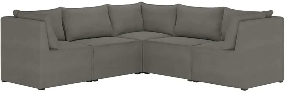 Stacy III 5-pc. Symmetrical Sectional Sofa in Linen Gray by Skyline