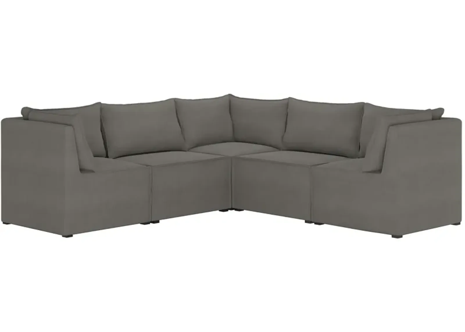 Stacy III 5-pc. Symmetrical Sectional Sofa in Linen Gray by Skyline