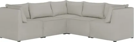 Stacy III 5-pc. Symmetrical Sectional Sofa in Velvet Light Gray by Skyline