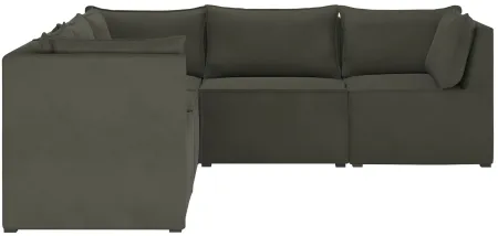 Stacy III 5-pc. Symmetrical Sectional Sofa in Velvet Pewter by Skyline