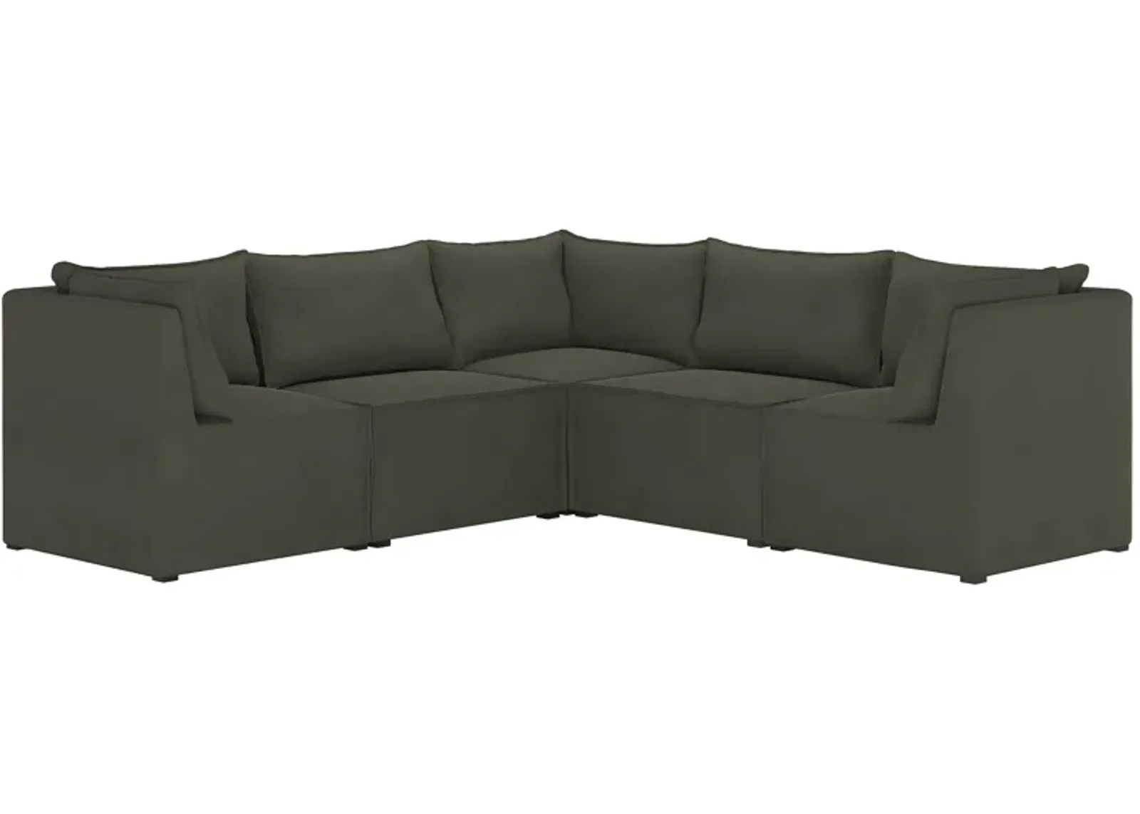 Stacy III 5-pc. Symmetrical Sectional Sofa in Velvet Pewter by Skyline