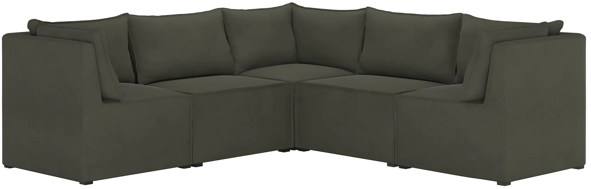 Stacy III 5-pc. Symmetrical Sectional Sofa in Velvet Pewter by Skyline