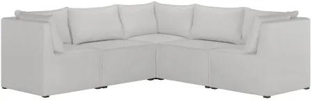 Stacy III 5-pc. Symmetrical Sectional Sofa in Velvet White by Skyline