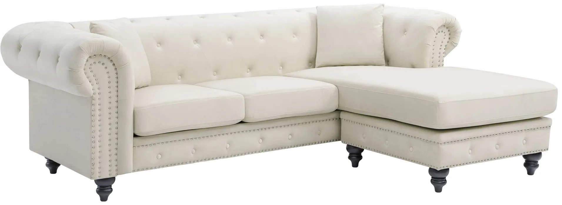 Nola 2-pc. Sectional Sofa in Ivory by Glory Furniture