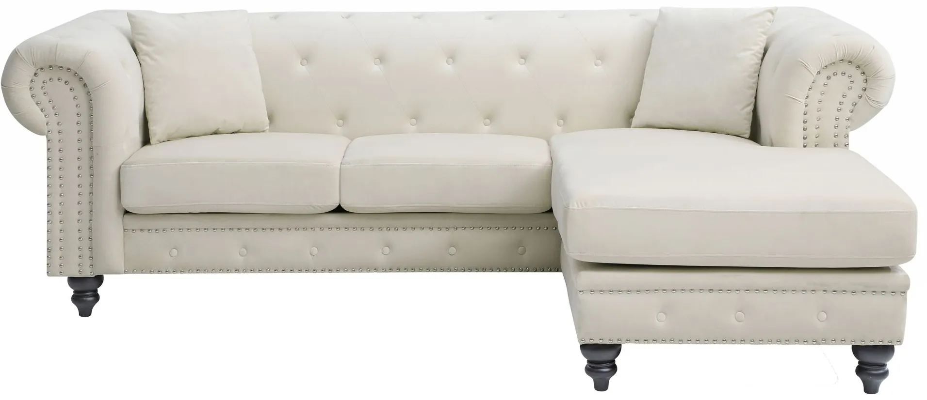 Nola 2-pc. Sectional Sofa in Ivory by Glory Furniture